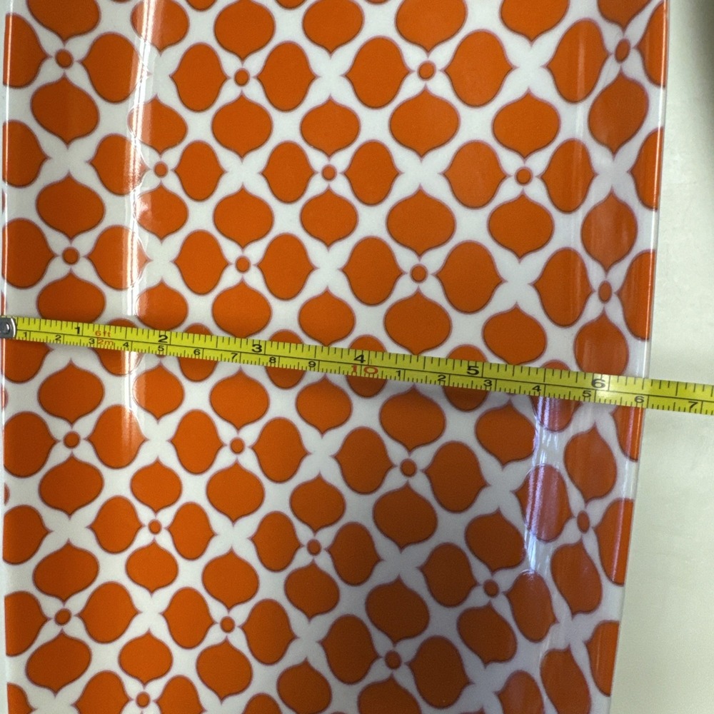 Jonathan Adler Geometric Pair Of Serving Platters In Orange And Pink Retro Funky - Picture 11 of 11